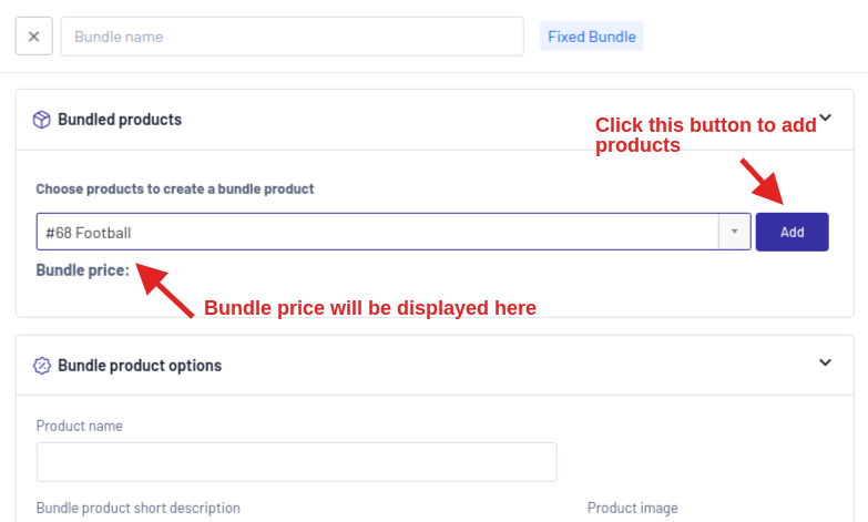 Click Add and create a WooCommerce Bundle Product