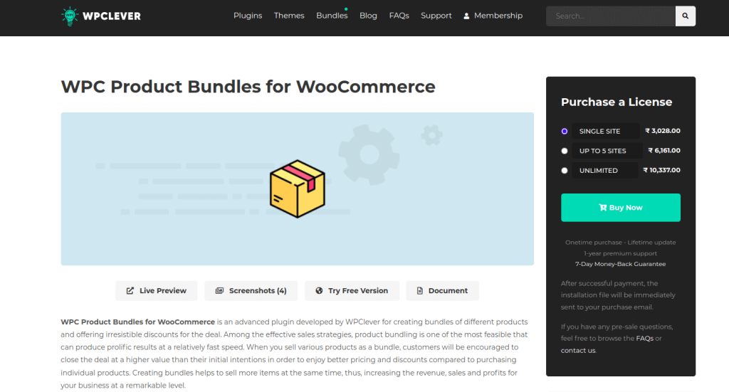 Product page of WPC Product Bundles for WooCommerce