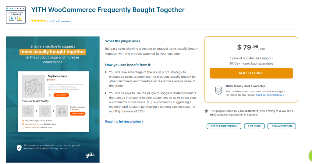 Product page of YITH WooCommerce Frequently Bought Together