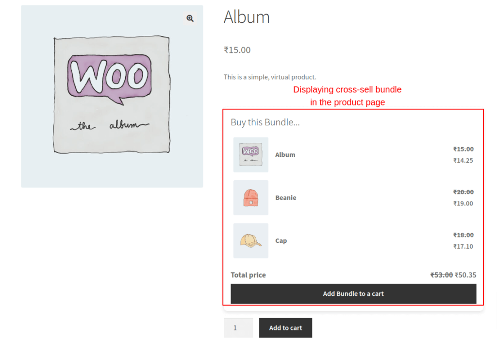 Showing WooCommerce product kit on the product page