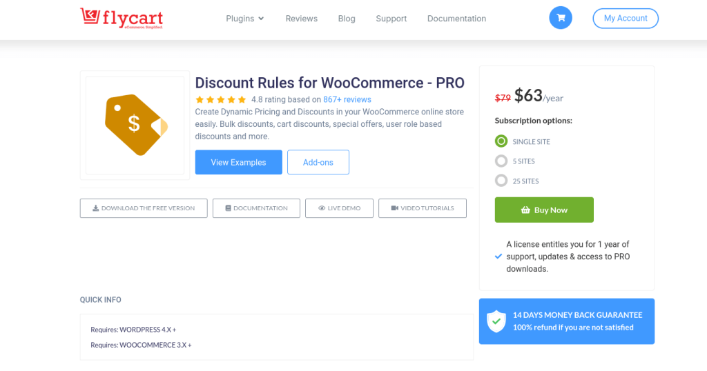 product page of Discount rules pro, a WooCommerce Black Friday Plugin